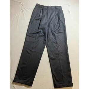 Vintage Giorgio Armani Wool Pants Mens 44 Dark Gray Pleated Dress Men 28x31.